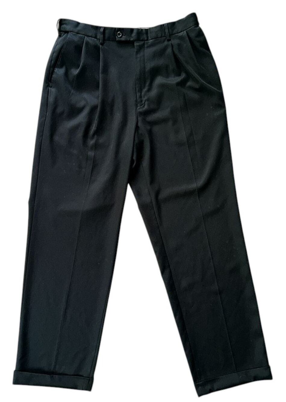 Meeting Street Cuffed Hem Black Dress Pants Men's 34X32